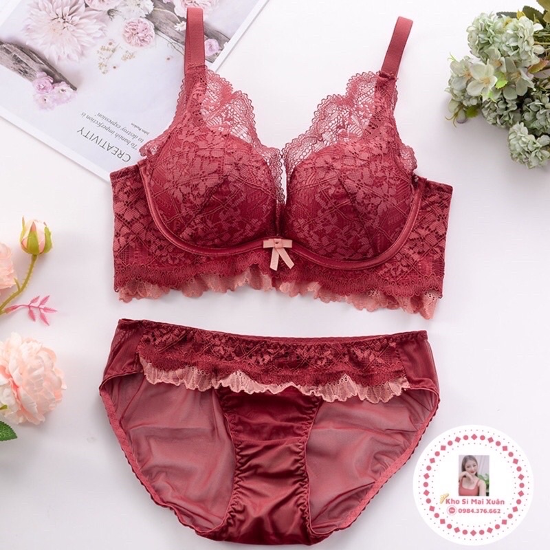 (HÀNG THÁI] Bộ lót ren cao cấp không gọng-Nâng ngực đỉnh cao
