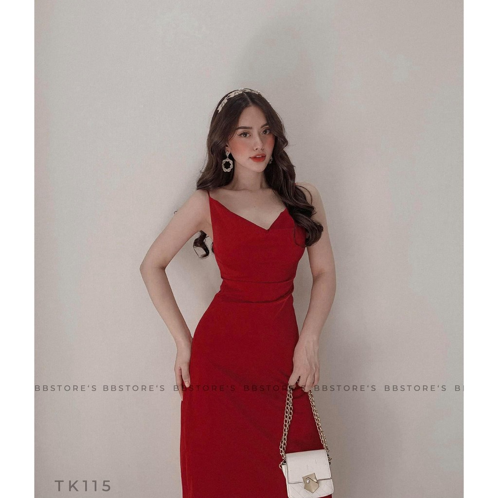 [Mã FAGREEN245 giảm 10% tối đa 30K đơn 99K] [BBSTORE'S] Đầm 2 Dây Cổ Đỗ Sexy - TK115 | BigBuy360 - bigbuy360.vn