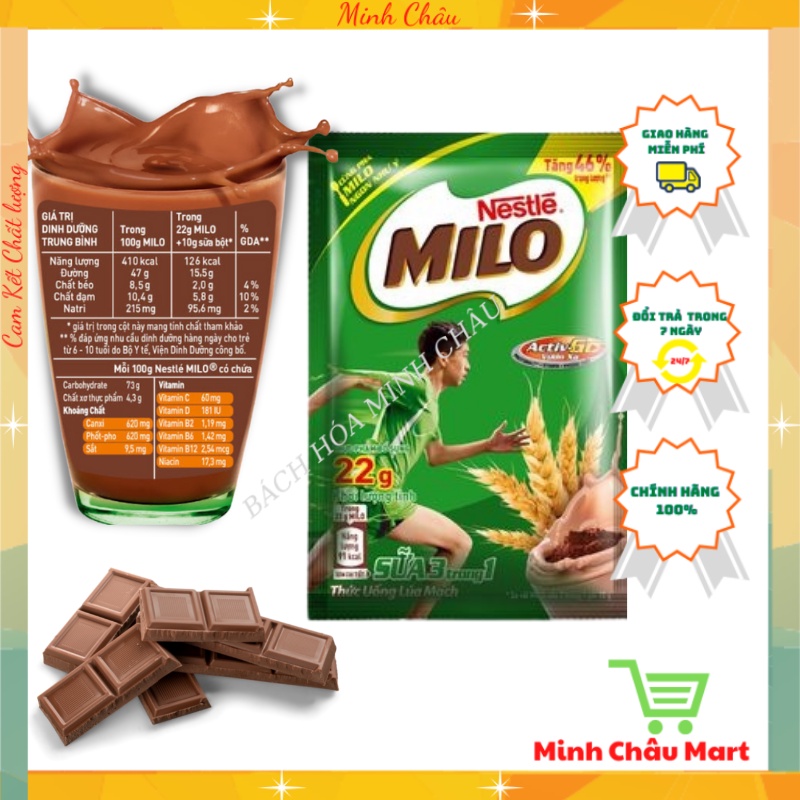 Thức Uống Lúa Mạch Milo Dạng Gói 22g Dây 10 Gói