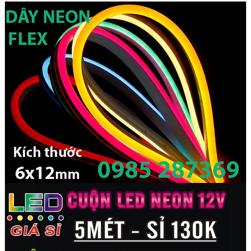 Cuộn LED NEON 5 MÉT 12V trang trí, uốn chữ quảng cáo siêu rẻ