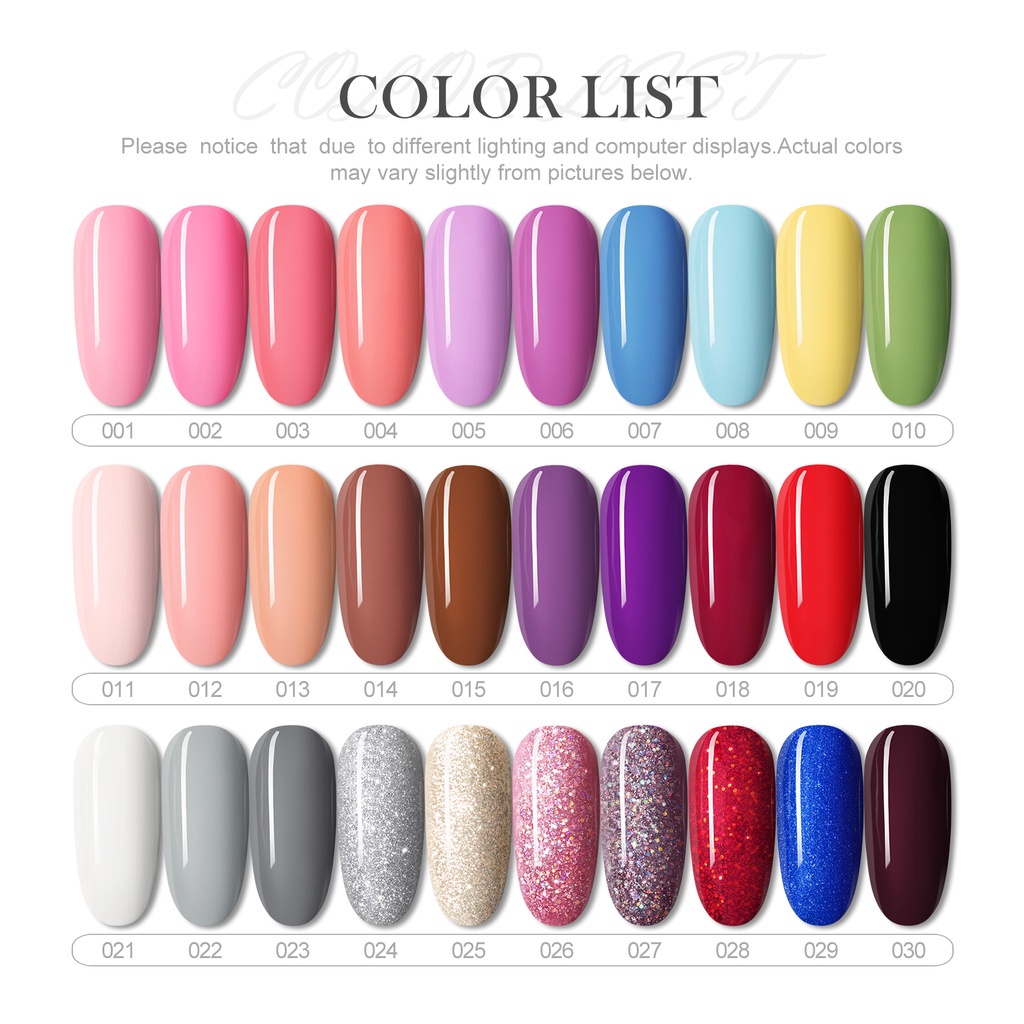 [Hàng mới về] Lọ Gel Sơn Móng 8Ml 30 Màu Sắc Thời Trang Tùy Chọn 01-20