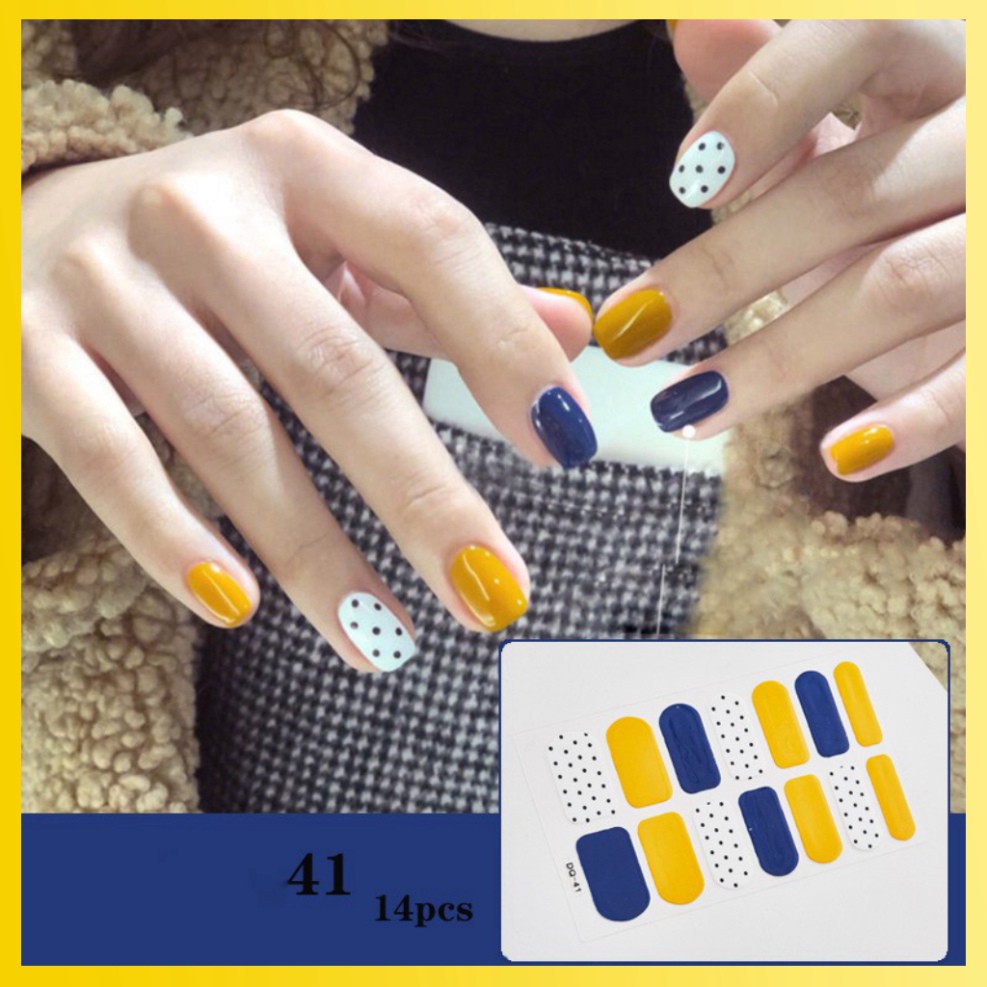 [Sẵn Hàng] Bộ dán móng tay nail sticker mới về gồm 14 móng, không thấm nước, có độ đàn hồi tốt [MTQH41D55]