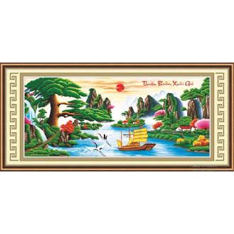 Combo 2bức tranh đá (77572)KÍCH THƯỚC 129×60cm chưa đính.