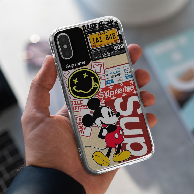 Ốp lưng iphone Mickey supreme cho Iphone 5 6 7 8 Plus X Xr 11 12 Pro Max JC20200800062