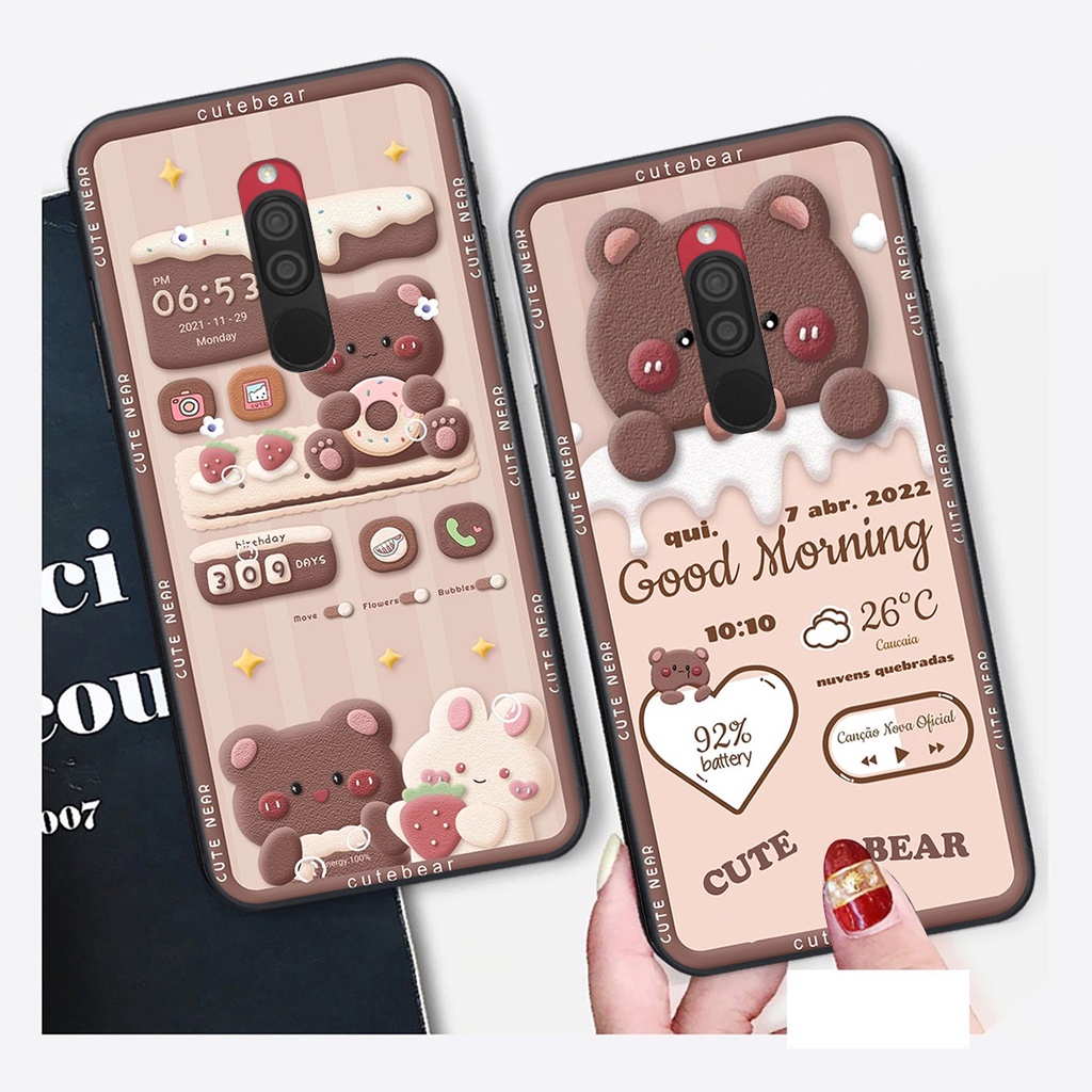 Ốp lưng Xiaomi REDMI 8 in hình Gấu nâu - hồng, Gấu Be@rick  cực CUTE, DỄ THƯƠNG