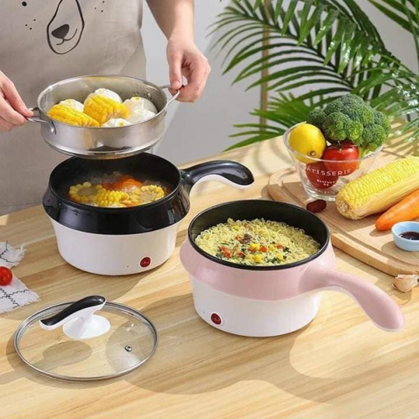Nồi hấp, lẩu điện 2 tầng nini có tay cầm