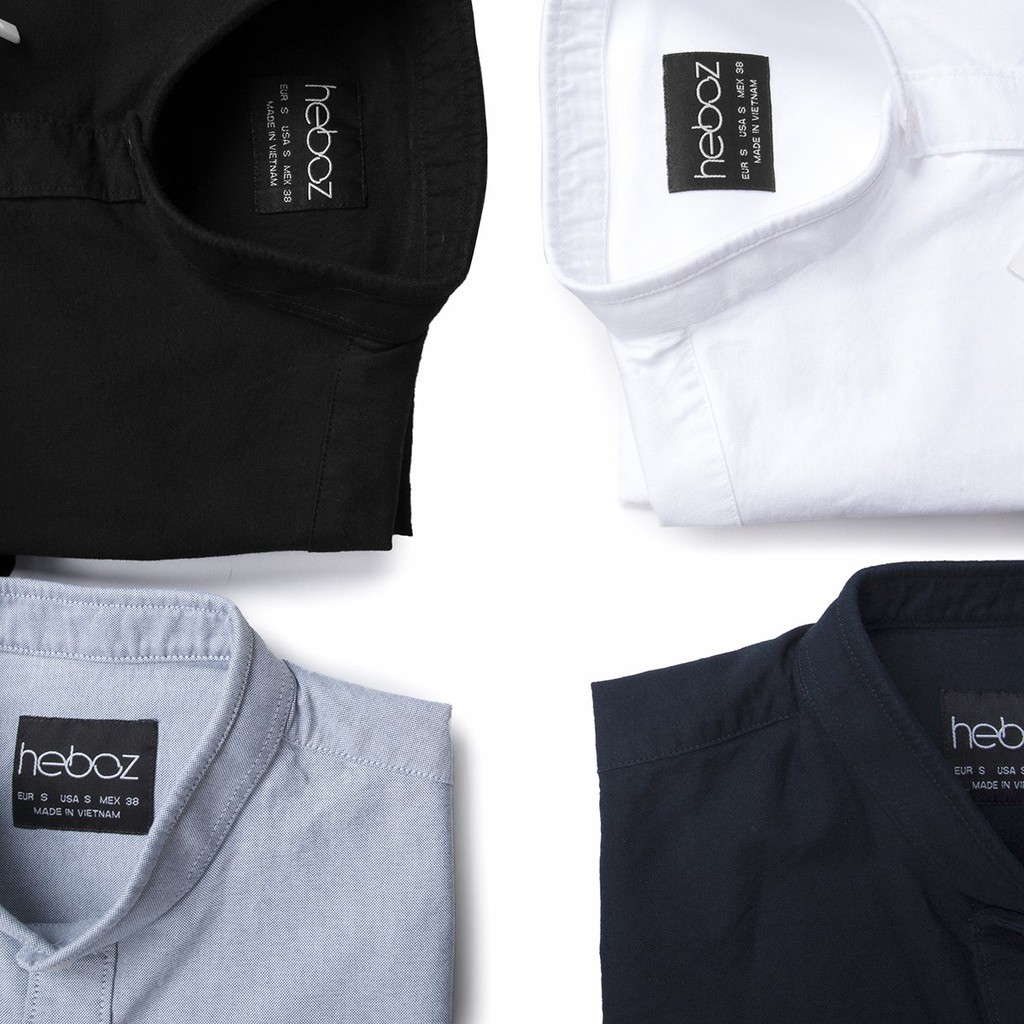 Áo sơ mi nam cổ trụ HEBOZ Oxford vải cotton pha mềm mịn lịch lãm nam tính 4 màu cao cấp - 00000679 | BigBuy360 - bigbuy360.vn