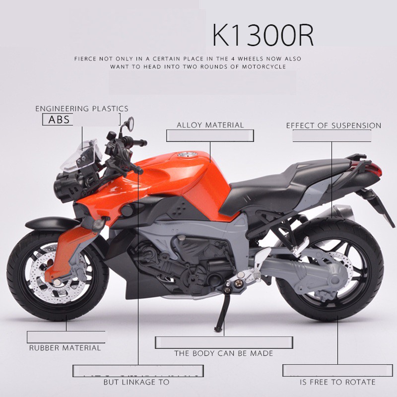 Xe Moto BMV K1300R tỉ lệ 1:12 dài 19cm