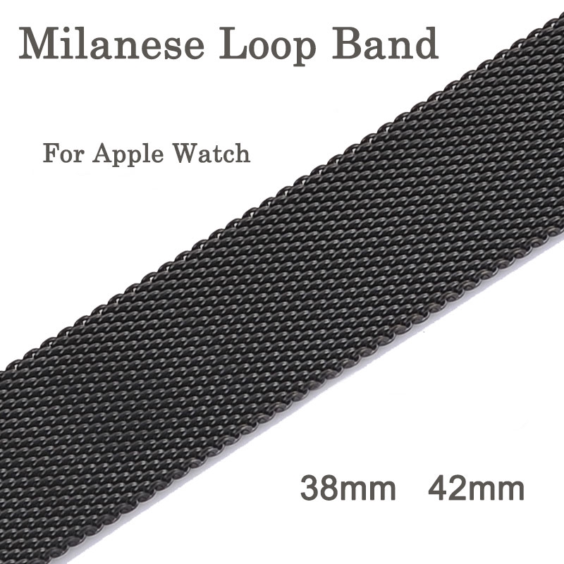 Dây đeo đồng hồ chất liệu thép không gỉ dành cho Apple Watch 1 2 3 4 cỡ 38mm 42mm