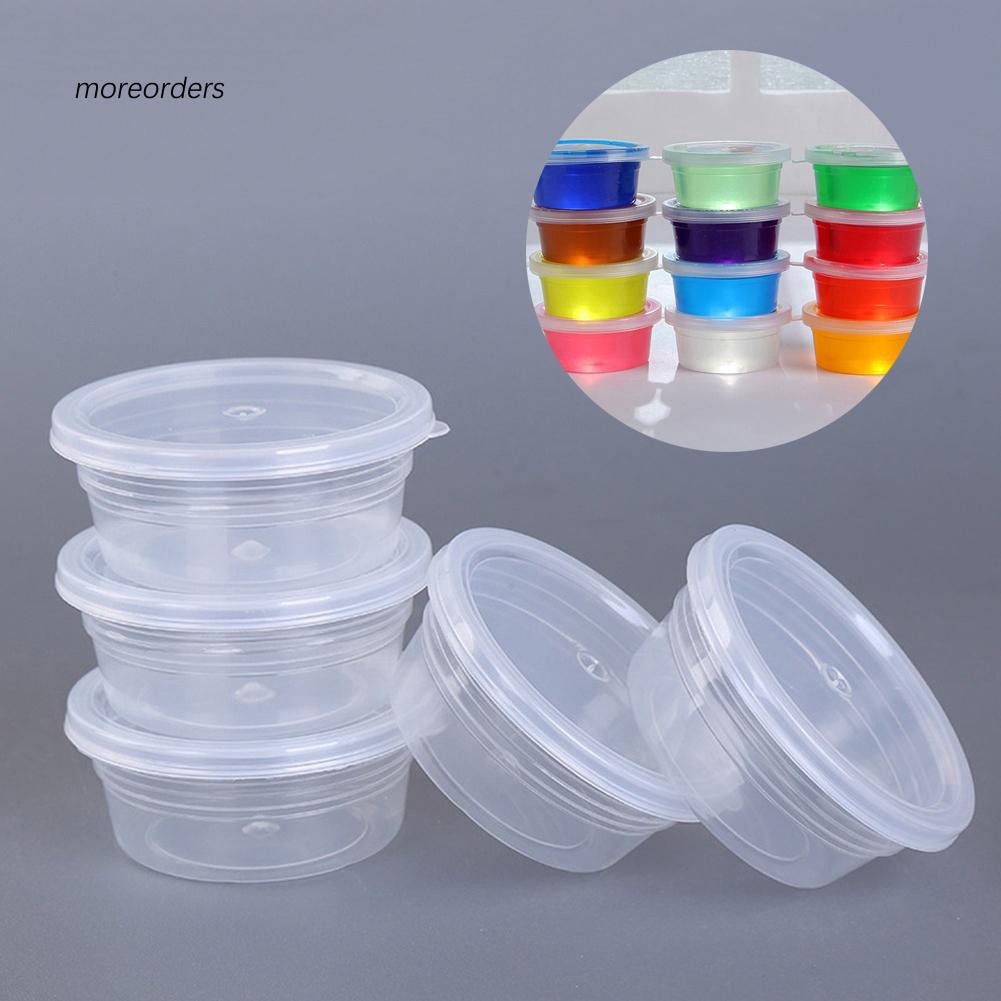 Set 12 Hộp Nhựa Tròn Trong Suốt Đựng Đồ Chơi Slime