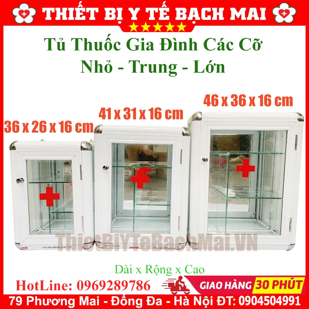 Tủ Thuốc Y Tế Gia Đình Nhôm Kính [Tủ Nhỏ]