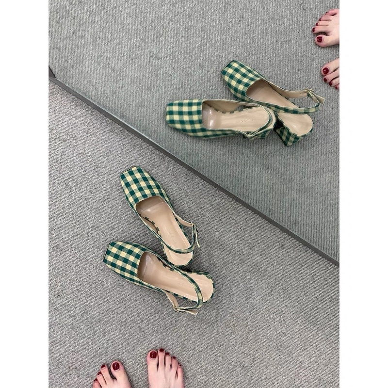 •HÀNG ORDER• Giày mũi vuông mà xanh retro