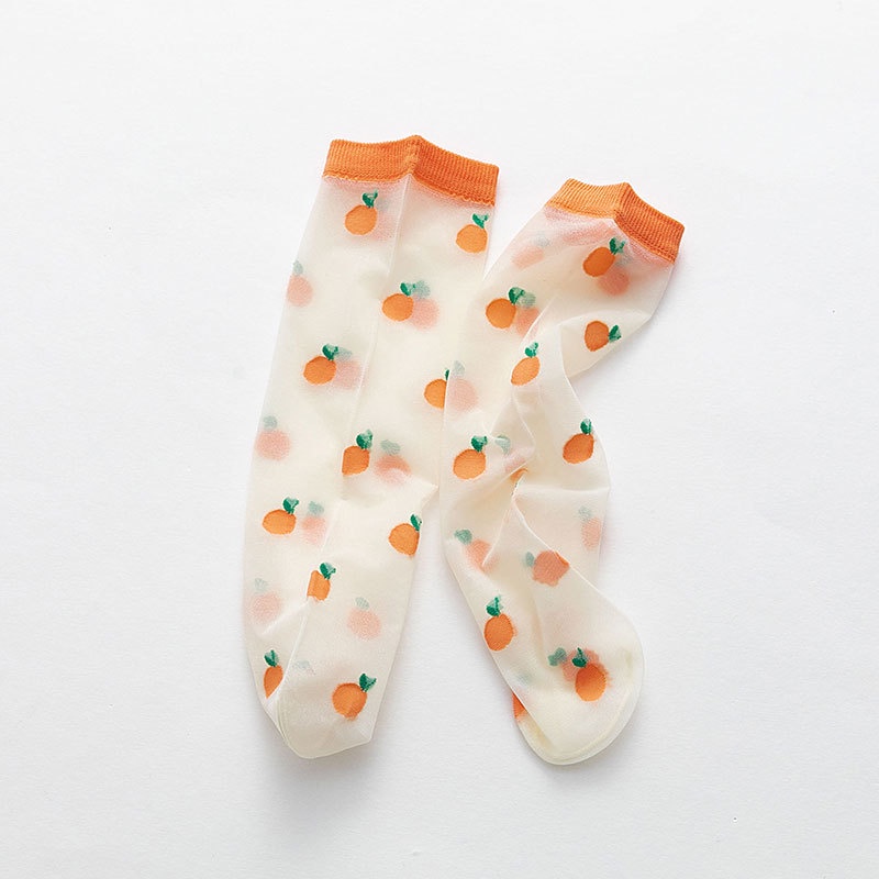 1 Đôi Tất Cotton Thoáng Khí In Hình Trái Cây Thời Trang Hàn Quốc Cho Bé 1-8 Tuổi