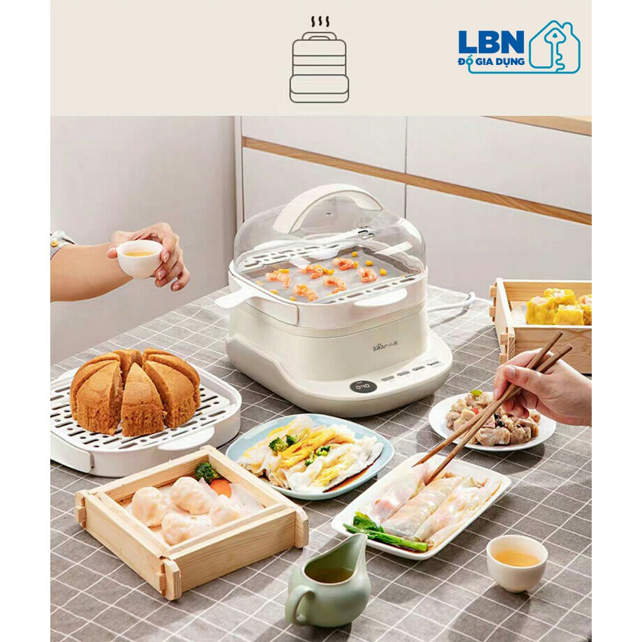 [CÓ SẴN] MÁY LÀM BÁNH CUỐN BÁNH PHỞ CUỐN MÁY HẤP LUỘC MINI ĐA CHỨC NĂNG BEAR CFJ-A30G1