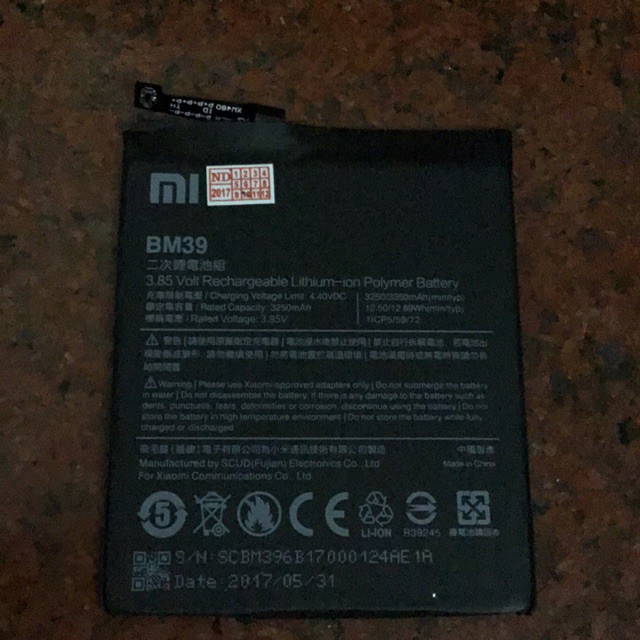 Pin xiaomi BM39 ( xiaomi mi6)