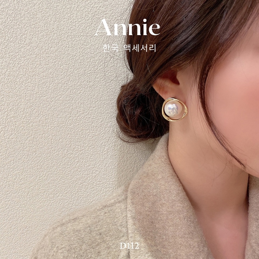 Bông tai ngọc trai nhân tạo kiểu dáng đơn giản cá tính ANNIE A57