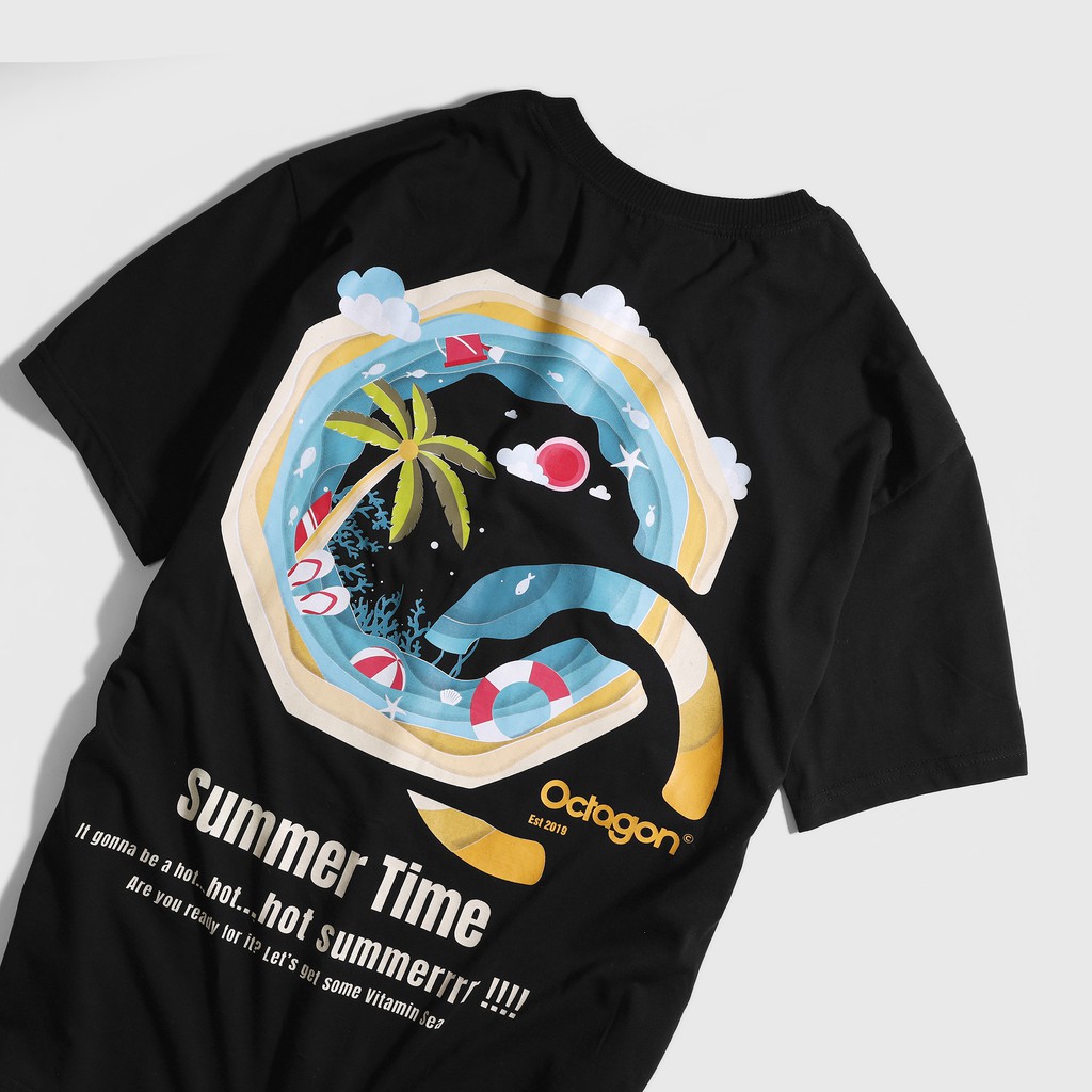 [Áo thun tay lỡ form rộng Unisex] SUMMER TIME - by Octagon