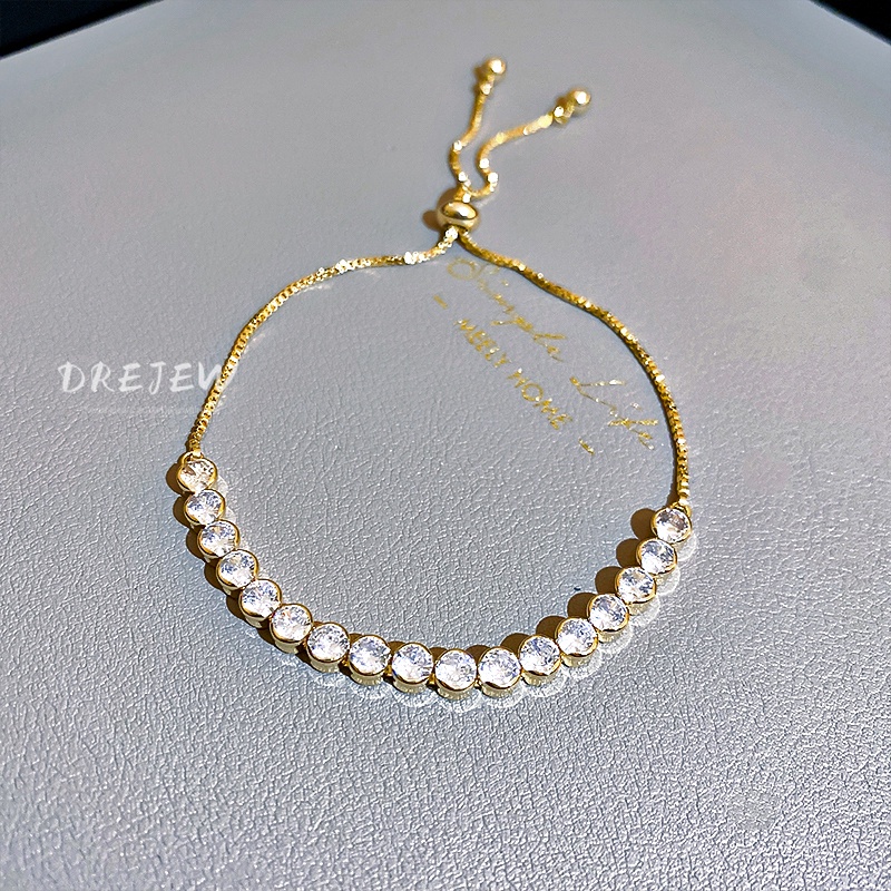 DREJEW Vòng Đeo Tay Dát Kim Cương Kiểu Hình Học Sang Trọng Nhẹ Nhàng