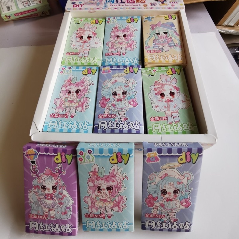1 Hộp 4 Tranh Sticker Đính Đá Mini Thủ Công Hoạ Tiết Dễ Thương