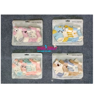 Set 5 đôi tất lưới cổ ngắn cho bé (có túi zip)