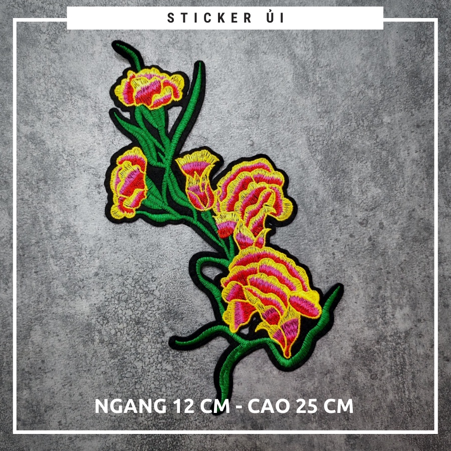 Sticker ủi áo hoa vải thêu cao cấp -DÙNG LÀM BÔNG CÀI ÁO HAY HÌNH ỦI ÁO TRANG TRÍ VÁY, ĐẦM, ÁO DÀI HOẶC LÀM MIẾNG VÁ ÁO