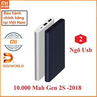 SẠC DỰ PHÒNG XIAOMI GEN 2S/new VERSION 2018 10000 MAH 2 CỔNG USB HỖ TRỢ QC 3.0 - <HÀNG CHÍNH HÃNG>><