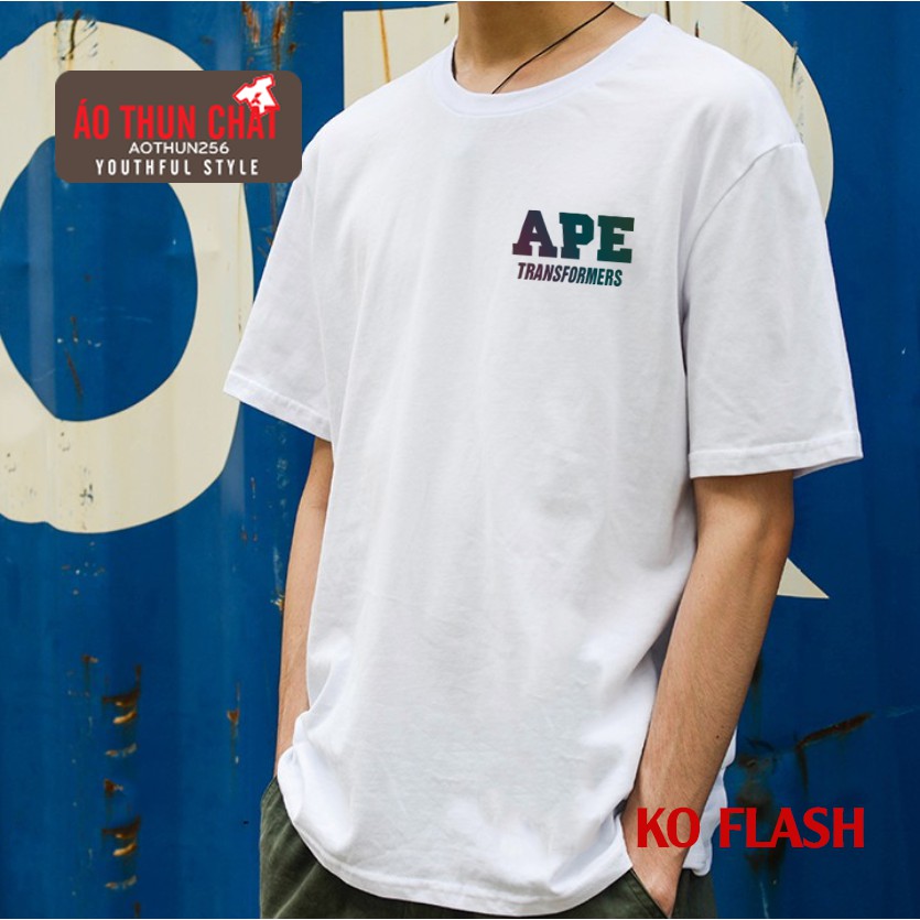 Áo thun phản quang Transformer Siêu Đẹp 2 màu trắng đen form rộng áo thun nam nữ tay lỡ dáng oversize
