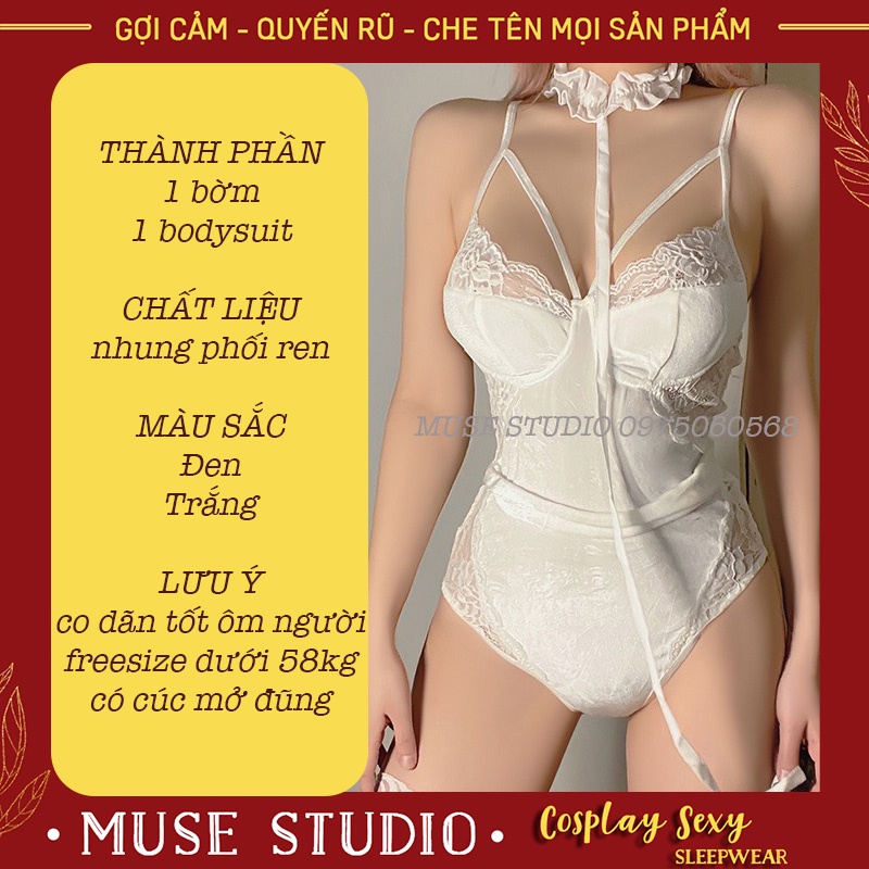 Đồ ngủ sexy, bodysuit gợi cảm có gọng và đệm ngực kèm bờm tai thỏ