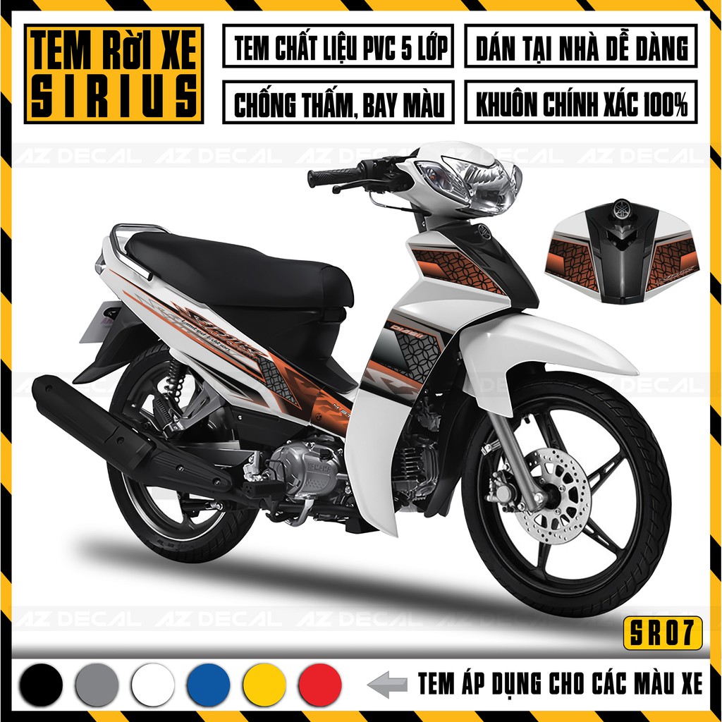 Tem Sirius RC Limited Edition | SR07 | Team Chế Sirius Xăng Cơ Decal Rời Cao Cấp Dễ Dán Cho Xe Sirus Đỏ Đen Xanh Trắng
