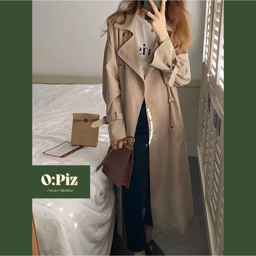 Áo Măng Tô Dáng Dài, Áo Mangto Nữ, Phong Cách Thu Đông Hàn Quốc, Áo Khoác Măng Tô Nữ 2 Lớp Dày Dằn Kèm Đai | BigBuy360 - bigbuy360.vn