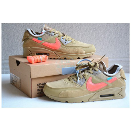 [có hộp] Giày huấn luyện nam cổ thấp Off-White x Air Max 90 “Desert Ore” 2sya