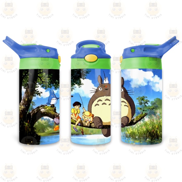 Bình Uống Nước Giữ Nhiệt Cho Bé Có Ống Hút Hình Totoro - Tỉ Mỉ Studio - Mã 2808KT05