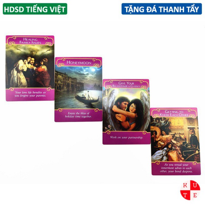 Bài Oracle Romance Angels 44 Lá Bài Cán Bóng Tặng Hướng Dẫn Tiếng Việt Và Đá Thanh Tẩy