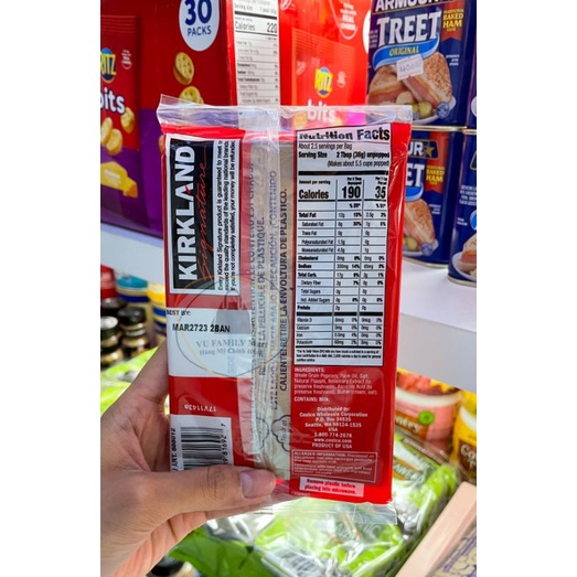 Bắp rang bơ Kirkland, bỏng ngô mỹ, bắp rang lò vi sóng gói lẻ 93.5g