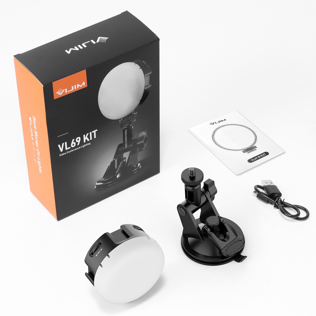 ULANZI VIJIM VL69 KIT (2500-6500K) - HÀNG CHÍNH HÃNG - Đèn LED dùng cho Máy tính, tích hợp pin 2000mAh
