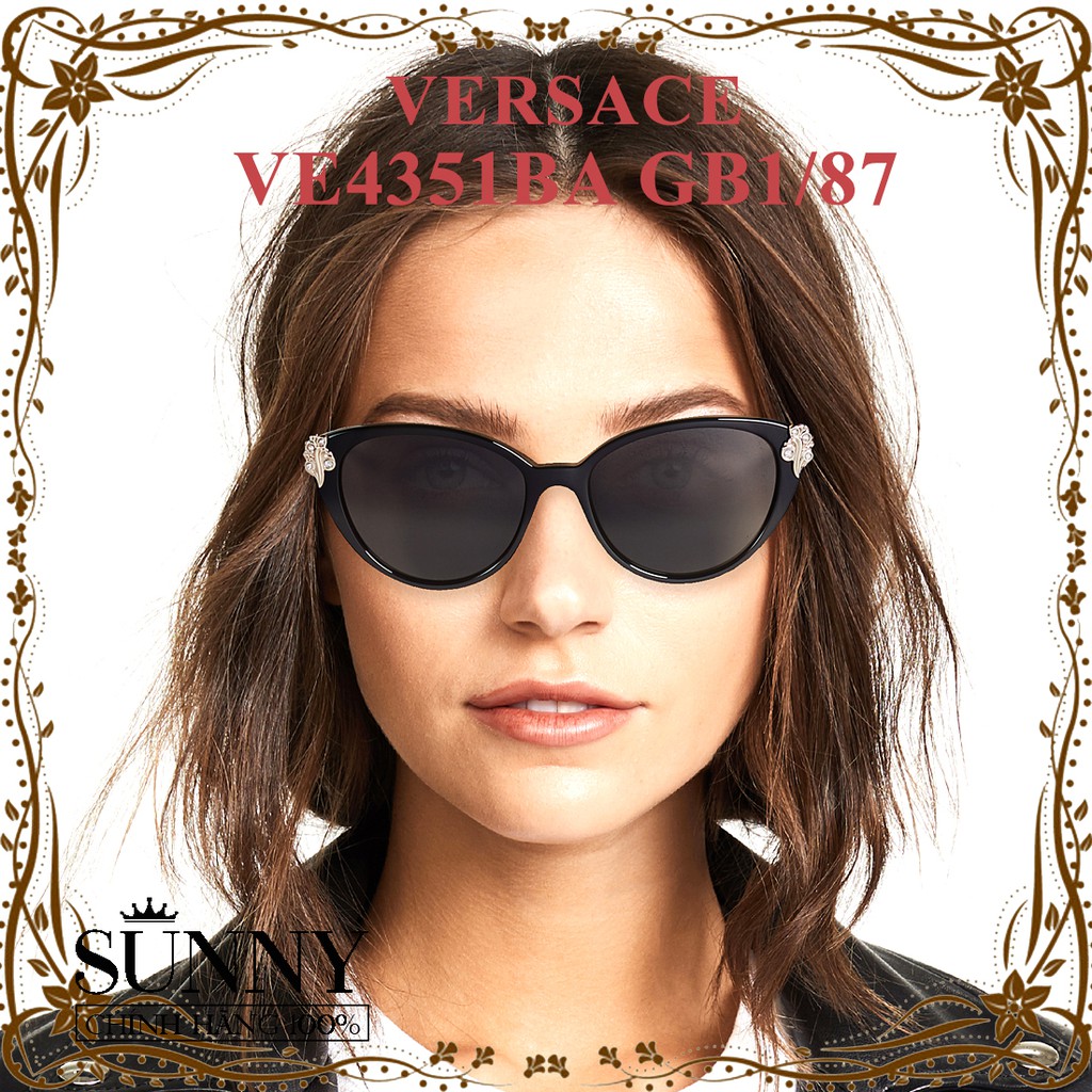 Kính mát chính hãng nam nữ Versace VE4348A 5270/6V màu sắc thời trang, thiết kế dễ đeo bảo vệ mắt