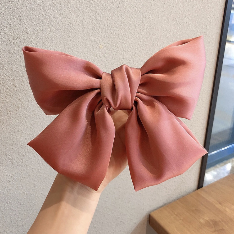 Kẹp tóc nơ lụa phong cách Hàn Quốc cặp tóc tiểu thư dễ thương cho nữ xinh xắn đáng yêu cute bản đẹp Aikimo NLHQ