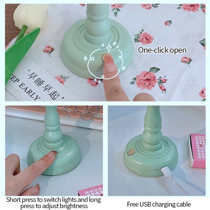 Đèn Ngủ 3 Màu Để Bàn Phong Cách Bắc Âu Hiện Đại