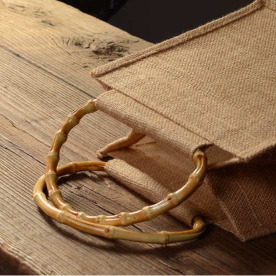 [Nhiều kiểu] Túi Đay Retro Quai Tre, Kiểu dáng Vintage, Kích thước 22 * ​23 * 15CM - Sản phẩm thân thiện với Môi trường