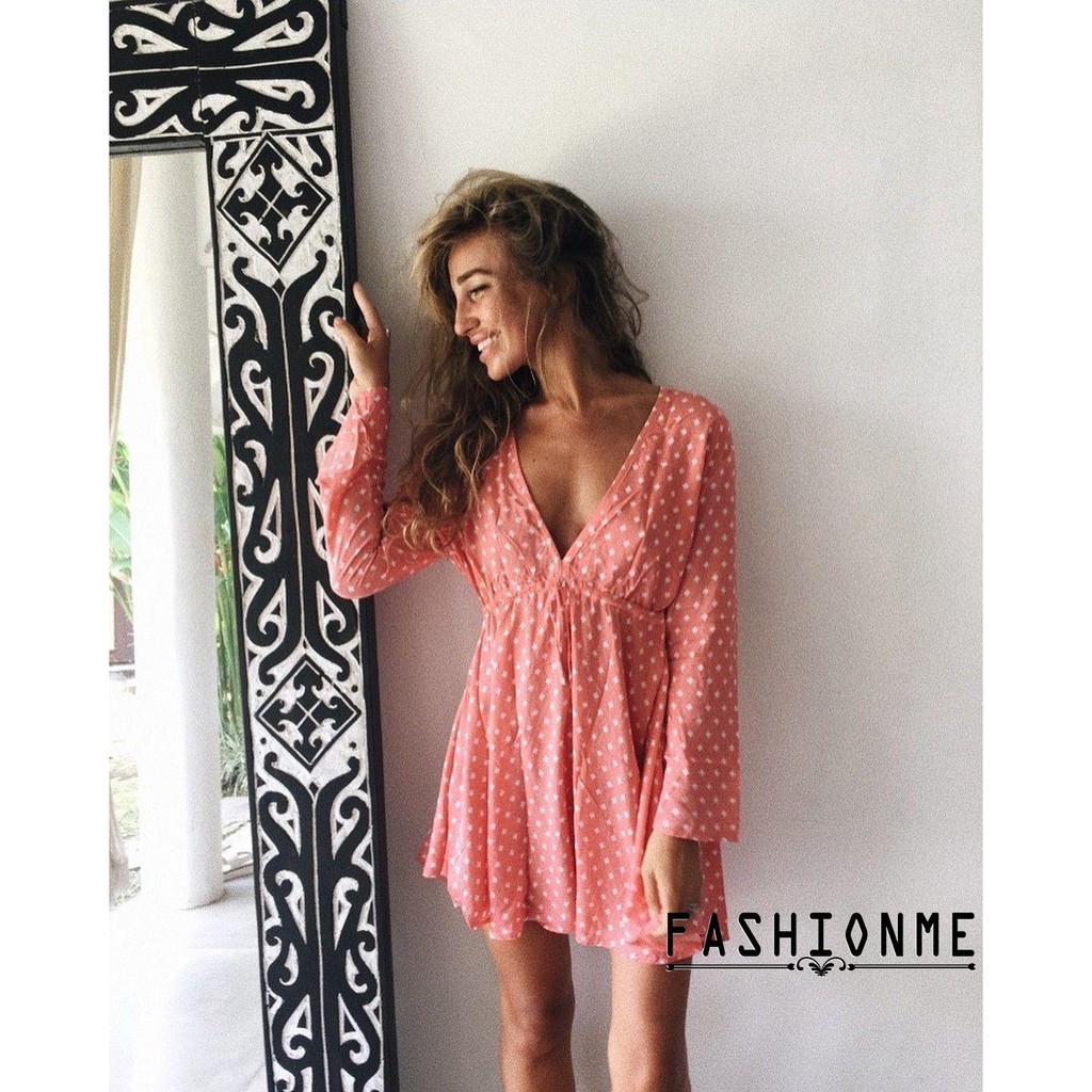 ღ𝓂ℰNEW Hot fashion Women´s Summer Vintage Boho Long Sleeve Dress Party Beach Dress Floral Sundress | BigBuy360 - bigbuy360.vn