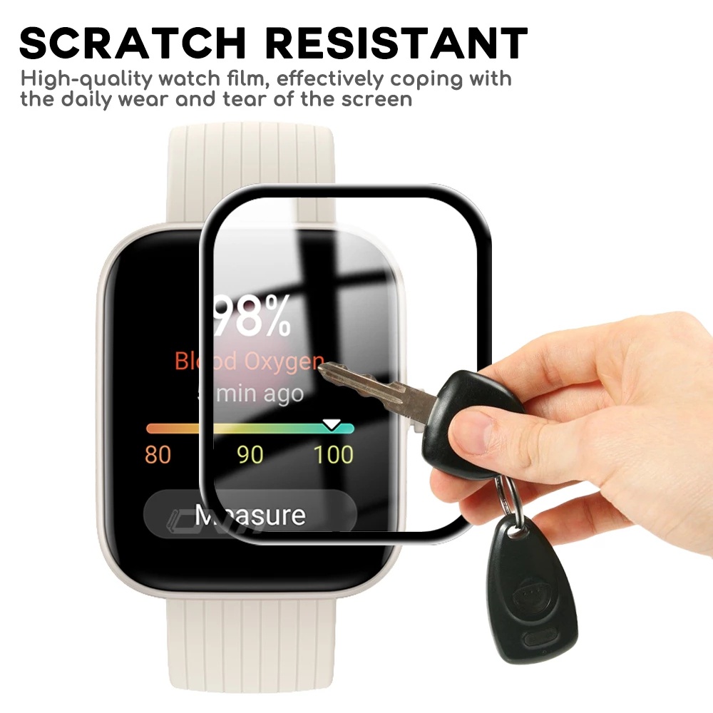 Kính Cường Lực 3D Bảo Vệ Màn Hình Chống Trầy Cho Đồng Hồ Thông Minh Huami Amazfit Bip 3 3pro