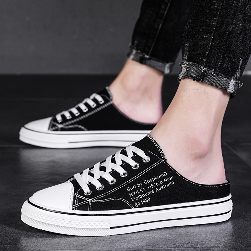 Giày Lười Vải Canvas Thiết Kế Năng Động Hợp Thời Trang Cho Nam