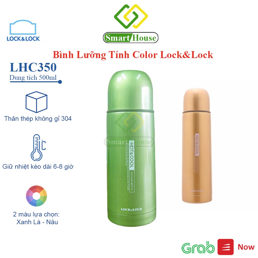 Bình Lưỡng Tính LocknLock Color 500ml Thép Không Gỉ Đa Năng - Smart House