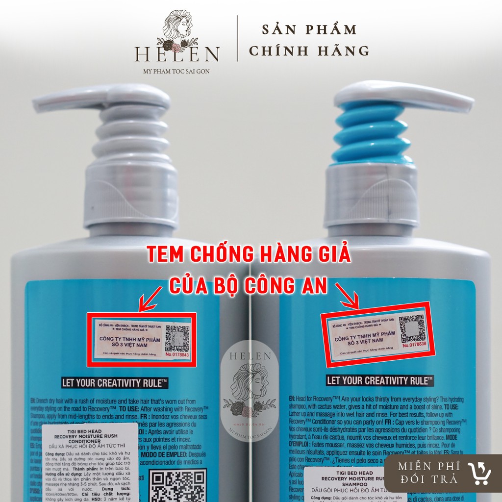 Cặp Dầu Gội Xả TIGI 970ML*2 MẪU MỚI Dung Tích Khủng TIGI Bed Head Phục Hồi Tóc Hư Tổn | Hàng Chính Hãng