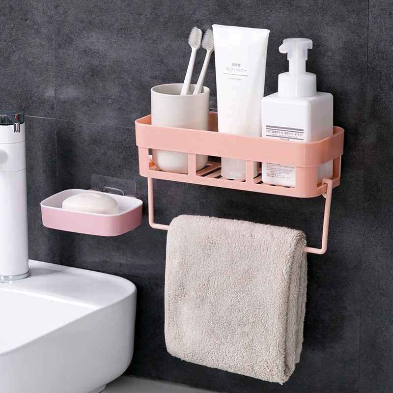 Giỏ đựng xà phòng JUJIAJIA thiết kế gắn tường không cần đục lỗ cho nhà tắm