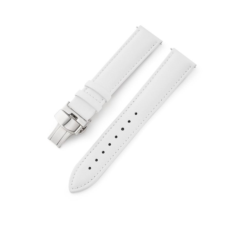 Dây Đeo Bằng Da Bò Thật Có Khóa Hình Bướm Kích Thước 12mm 14mm 16mm 18mm 20mm 22mm 24mm