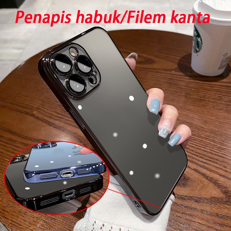 Ốp Điện Thoại Tổng Hợp 3D Trong Suốt Mạ Điện Chống Bụi Cho iPhone 12 12Pro 12Promax 13 13Pro 13Promax