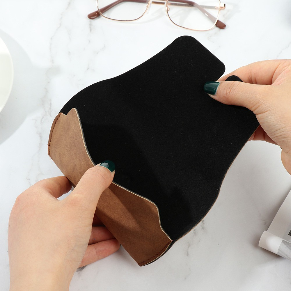 Hộp đựng kính mắt da nhám có khóa dây nhiều màu sắc tùy chọn nhỏ gọn dành cho cả nam và nữ