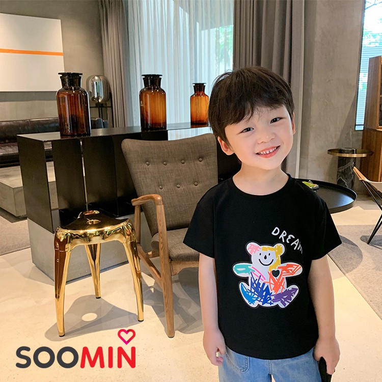 Áo thun bé trai cộc tay Hàn Quốc xuất xịn , Áo phông trẻ em cotton Soomin Shop 8 đến 22 kg