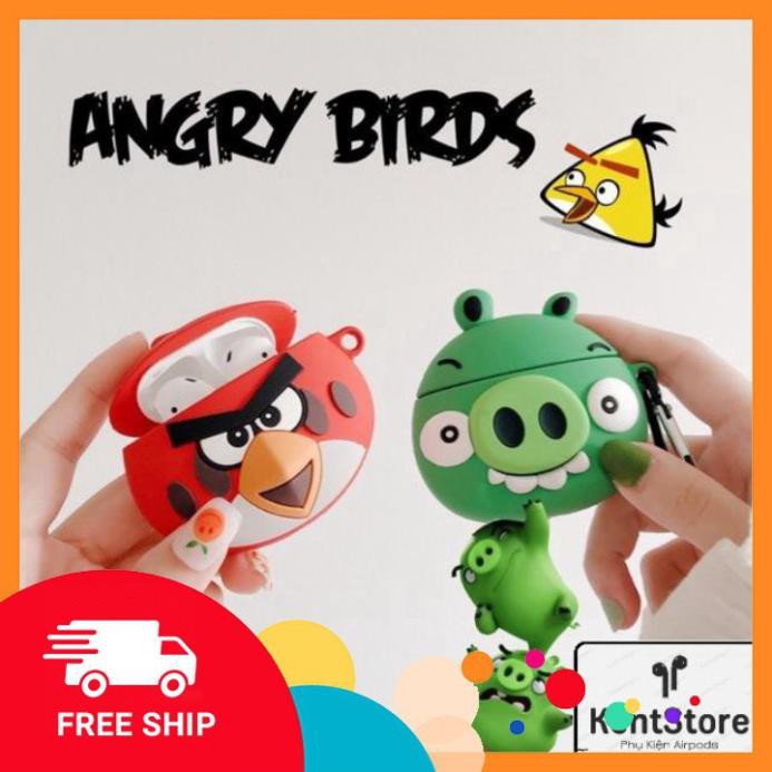 case airpods  Bảo Vệ Tai Nghe airpodss Silicone Angry Bird